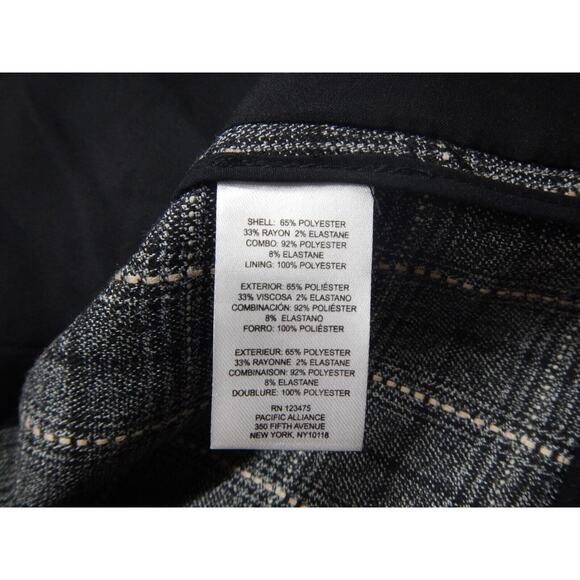 Tahari Arthur S Levine Blazer Jacket Womens Size 16 Gray Plaid 1 Button Collared - Picture 6 of 11